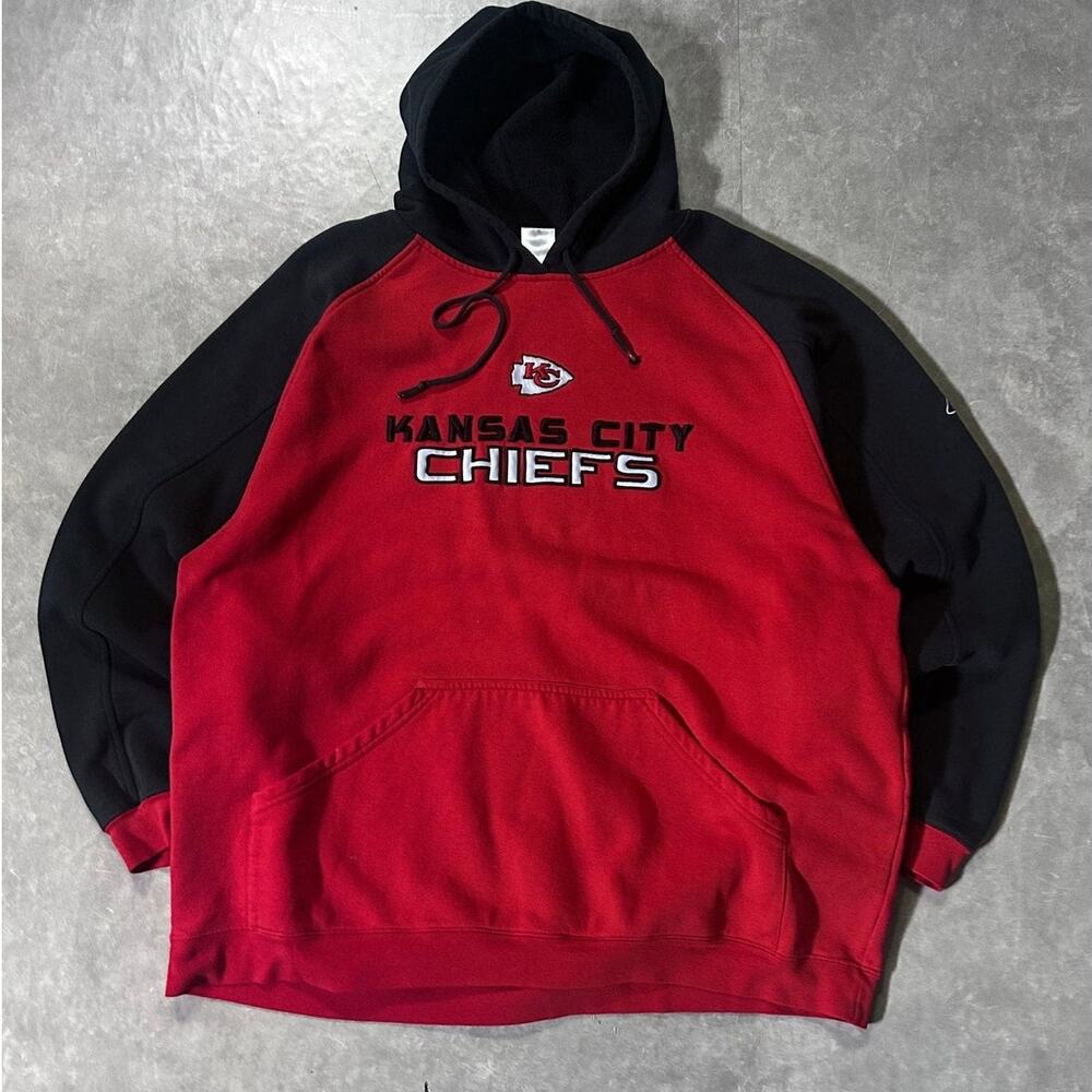 2000's Vintage Kansas City Chiefs Two-Tone Red Hoodie -XL